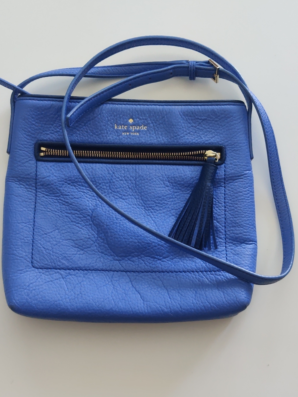 Kate Spade New York Saturday Blue Crossbody Bag Purse Tassel Pockets Zipper